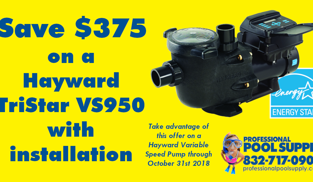 Save $375 on a Hayward TriStar VS950 Variable Speed Pump with Installation!